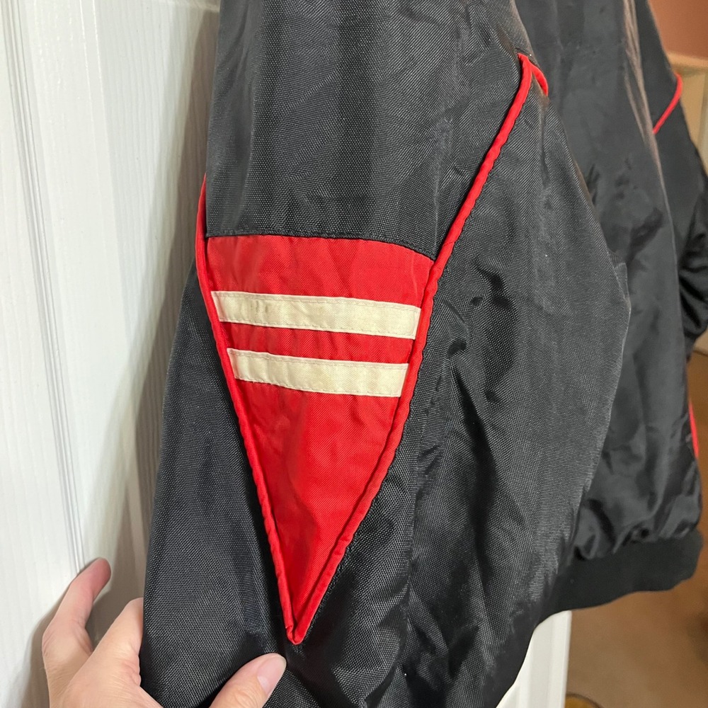 Vintage CHOKO Black Red Maple Leaf Jacket Size Large - Picture 3 of 8